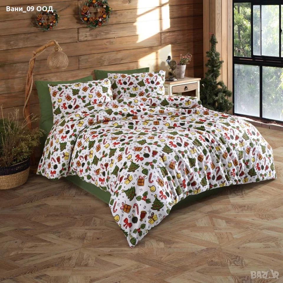 Коледен спален комплект 4 части, снимка 1