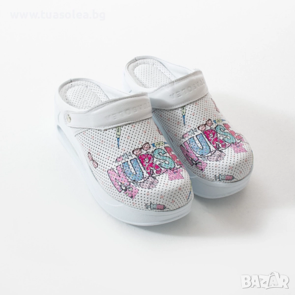 Анатомични медицински чехли от естествена кожа на платформа | Марка Tuasolea, снимка 1