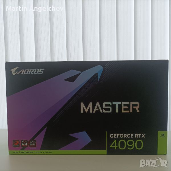 AORUS GeForce RTX 4090 Master 24G Graphics Card, 3X WINDFORCE Fans, 24GB 384-bit GDDR6X, GV-N4090AOR, снимка 1