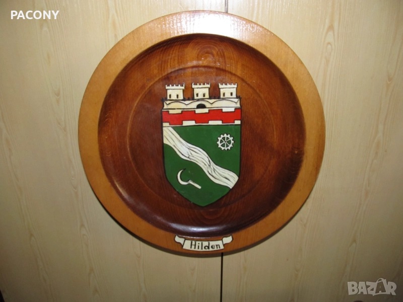 голяма декоративна чиния - дърво, снимка 1