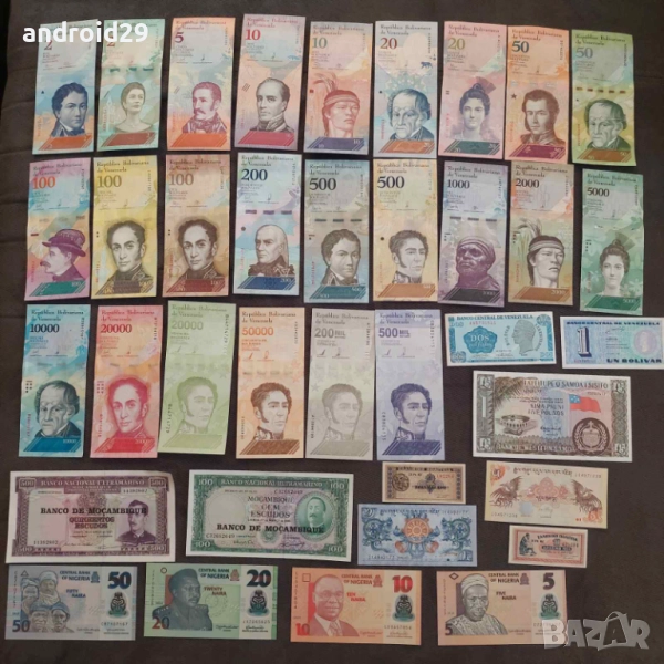 Лот Банкноти от 164 броя (без повтарящи) UNC, снимка 1