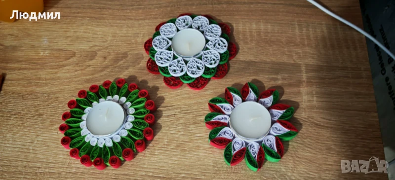 Квилинг свещници, ръчно изработени , снимка 1