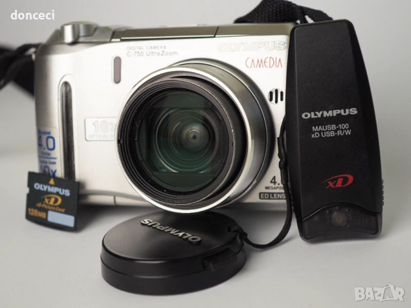 Olympus Camedia C750 Ultrazoom 4mpix CCD Дигитален Фотоапарат със 128mb xD карта, xD четец - работи, снимка 1