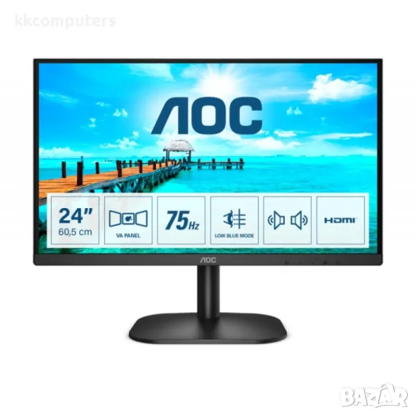 AOC 24B2XDAM VA WLED Монитор, 23.8", снимка 1