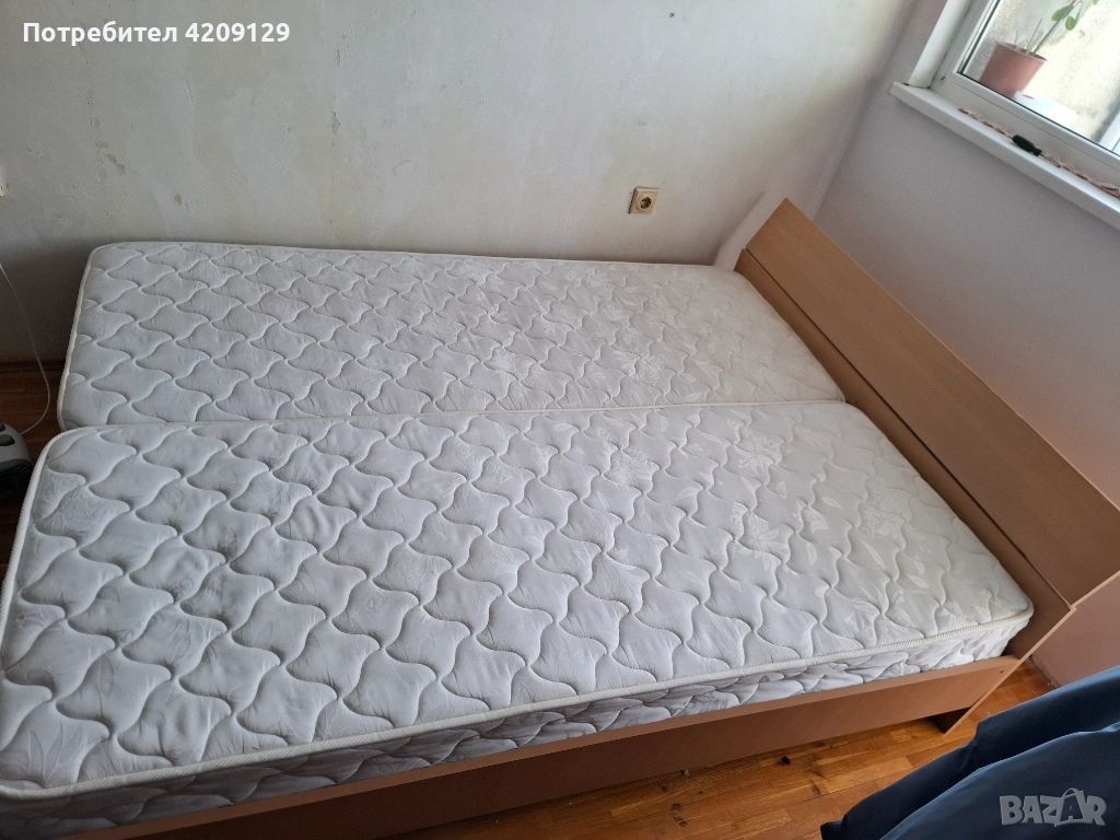 Продавам легло 150/200 с 2 матрака, снимка 1