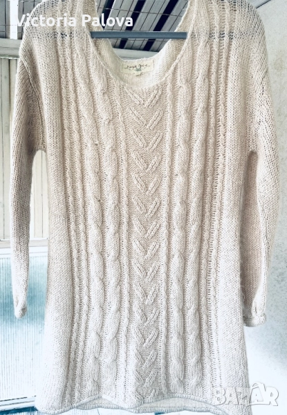 VINTAGE COUTURE пуловер в екрю нюанс, снимка 1