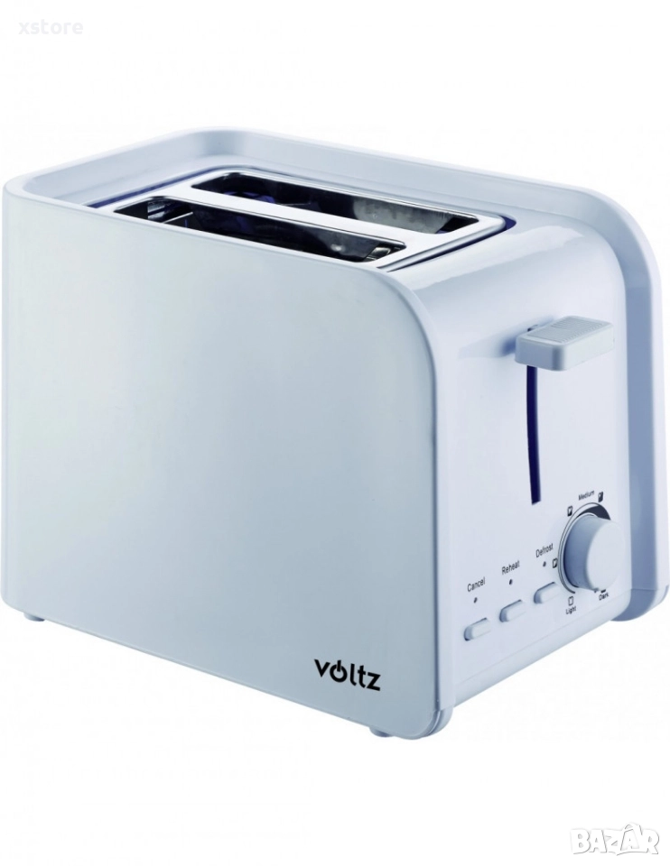 Тостер за хляб Voltz V51440E, 750W, 2 филийки, Бял, снимка 1