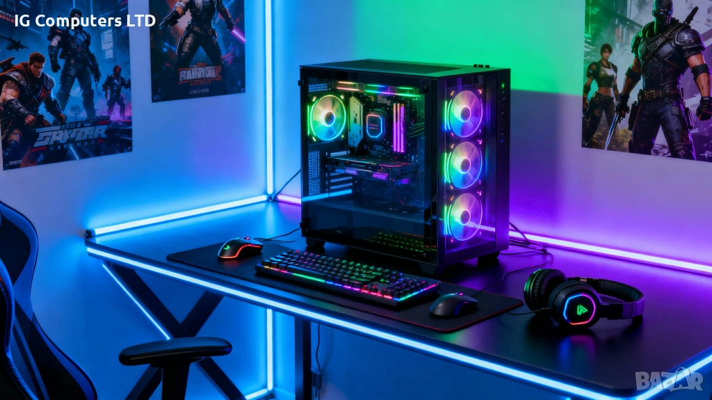 Перфектен Осемядрен Компютър Ryzen,16Gb NVIDIA 1050 Ti, WIN 11, GTA, FORTNITE!, снимка 1