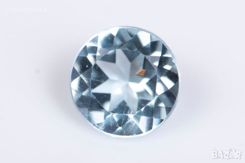 Син топаз 0.55ct 5mm кръгла шлифовка #6, снимка 1