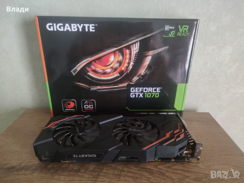 Видеокарта Nvidia GTX1070 8GB GDDR5 Gigabyte, снимка 1