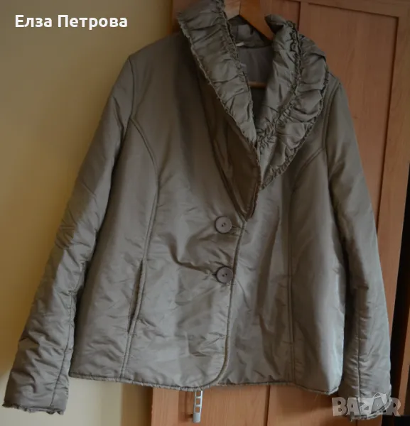 Дамско есенно /зимно шушляково яке цвят старо злато; 4XL÷5XL, снимка 1