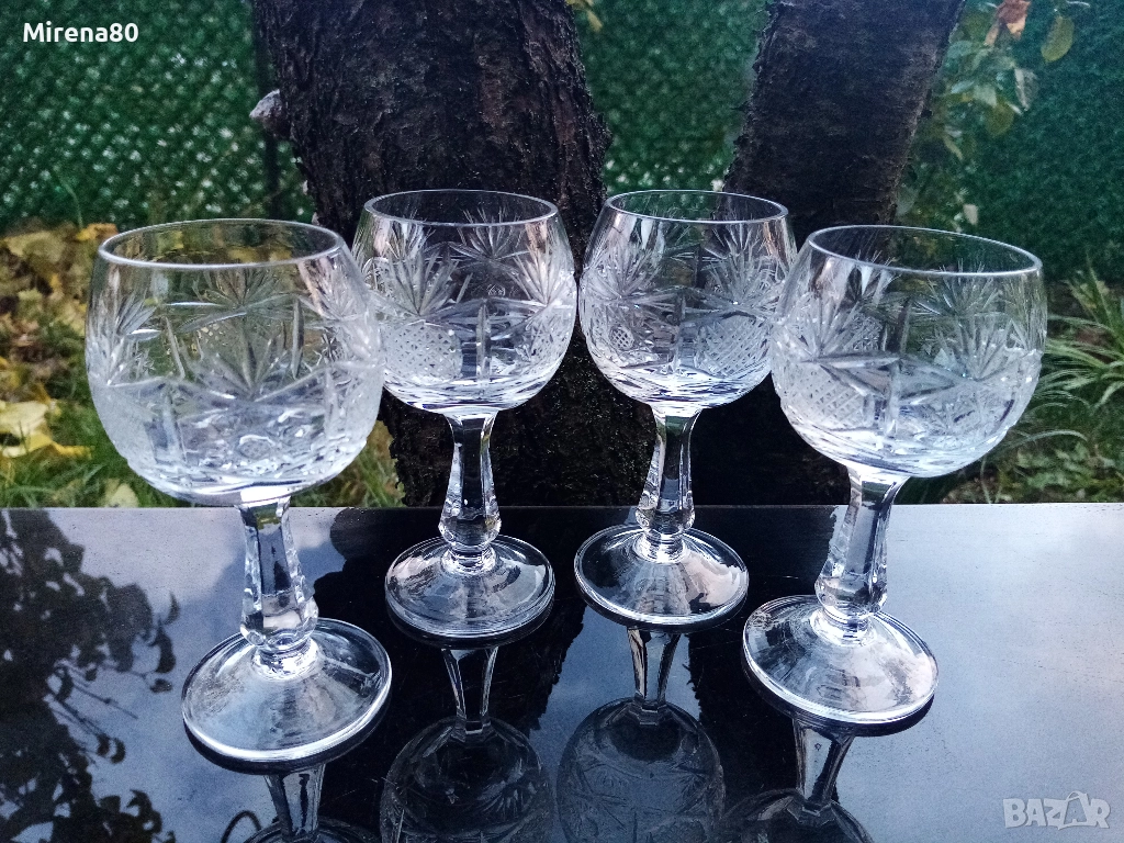 Кристални чаши за ракия - 4 бр., снимка 1