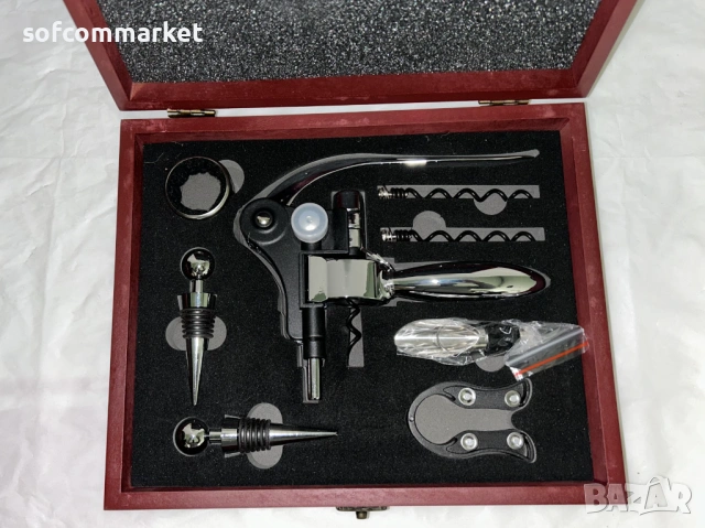 Луксозен подаръчен комплект за вино от 8 части, снимка 4 - Други - 53899891