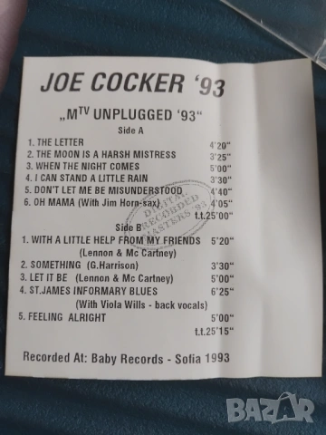 Joe Cocker - MTV Unplugged' 93 - аудио касета музика, снимка 2 - Аудио касети - 54092708