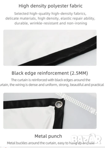 Бял Ултра Лек Портативен Проекторен Екран Сгъваем HD Ярък Лесен за Монтиране Може да се Пере и Мокри, снимка 17 - Плейъри, домашно кино, прожектори - 51128726