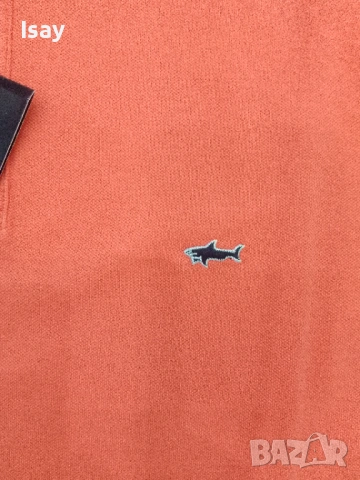 Мъжка тениска Паул Шарк в оранжев цвят Л последен размер , снимка 3 - Тениски - 53169146