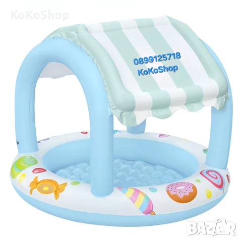 Детски басейн със сенник-Ø 104х84 см./надуваем басейн със сенник, снимка 2 - Надуваеми играчки - 50811359