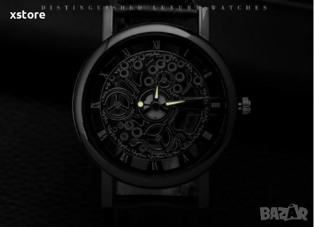 Изискан прозрачен мъжки ръчен часовник с кварцов механизъм и к. каишка, снимка 11 - Мъжки - 52793849