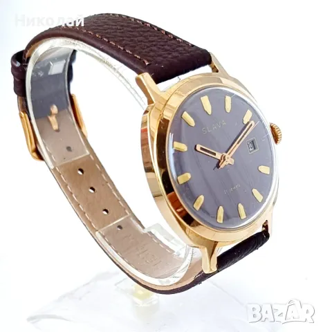 Slava Слава позлатен мъжки механичен часовник с ръчно навиване, снимка 6 - Мъжки - 50043137