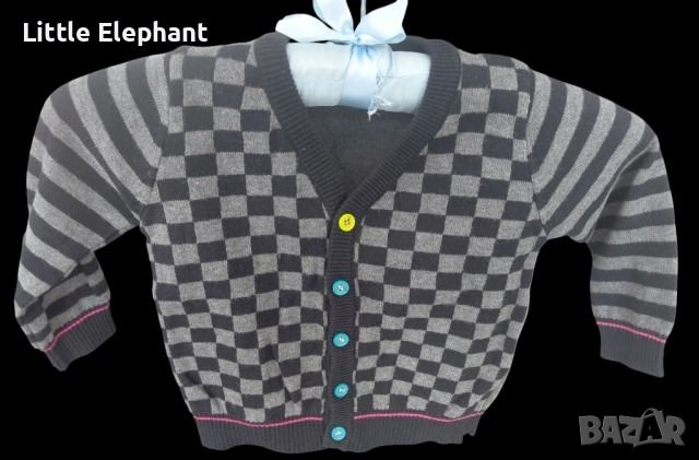 Жилетка шах мат и райе за 9-12 месечно момченце,Англия/нова