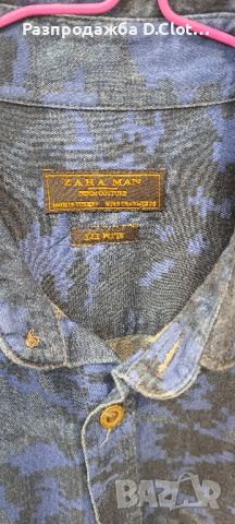 Zara S дънкова мъжа риза, снимка 5 - Ризи - 16566597