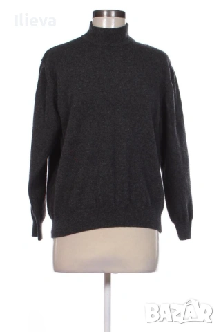 Класически пуловер с поло яка от вълна и кашмир Osvaldo Bruni тъмно сив, размер L