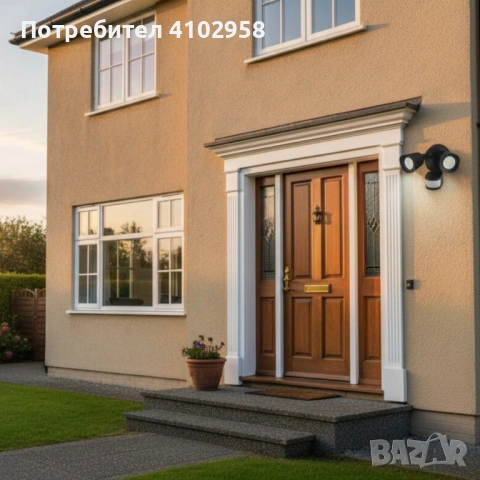 LED външна лампа със сензор за движение, 16W 1900LM 5000K дневна светлина, IP65 водоустойчиви прожек, снимка 7 - Лампи за стена - 53088436