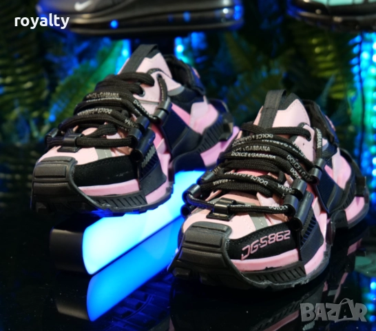 Дамски Сникърси-Dolce&Gabbana- Черно и Розово, снимка 2 - Маратонки - 51632135