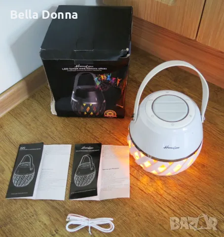 LED лампа с блутут тонколона, с ефект на пламък Home Line, снимка 3 - Лед осветление - 48345222