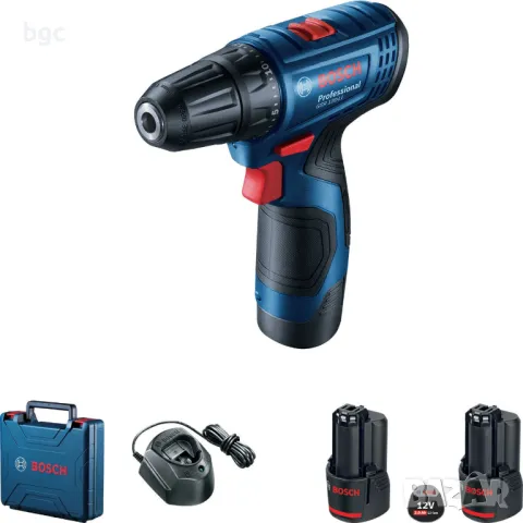 НОВ 2x 12V Bosch Professional GSR 120-Li, 12V Акумулаторна бормашина Винтоверт , 1500 об/мин, снимка 1 - Бормашини - 49506468