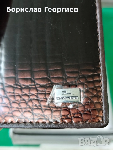 Нов Кожен портфейл enzo nori два броя, снимка 3 - Портфейли, портмонета - 52373395