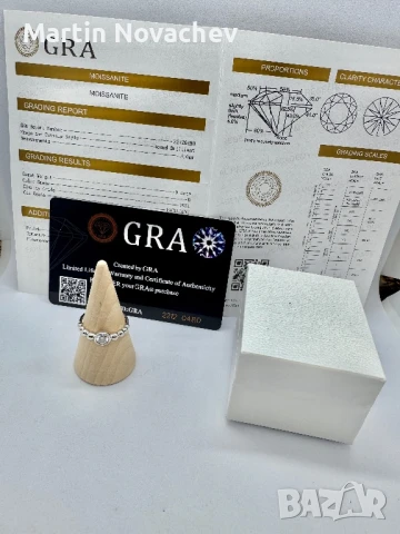 Сребърен пръстен с мойсанит (Диамант) 0.5 карата, снимка 2 - Пръстени - 50799593