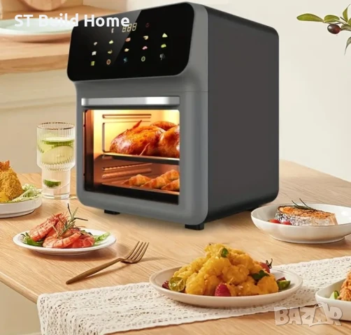 Въздушен фритюрник с Цифров Дисплей – 2-3L, 1350W, 6 Програми , снимка 3 - Фритюрници - 51296971