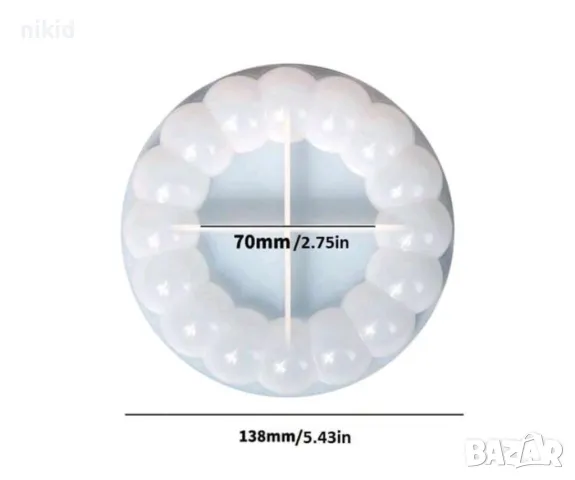 Кръг кръгла Bubble подложка основа за чаша чиния поднос поставка силиконов молд форма гипс смола , снимка 7 - Форми - 46802879