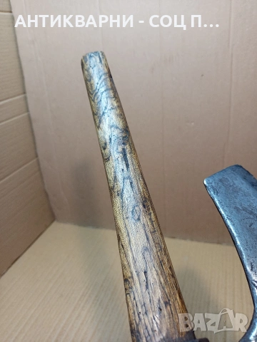 Соц Стар Ръчно Кован Дърводелски Инструмент Брадва Кривица. НОМЕР 503., снимка 11 - Антикварни и старинни предмети - 53446102