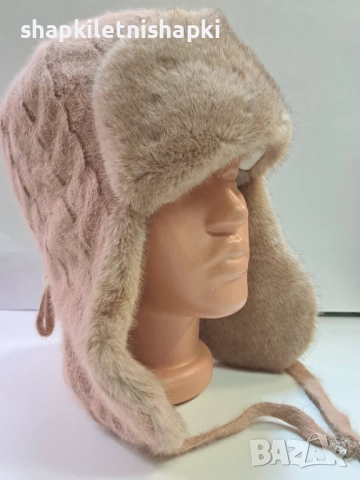 Дамска шапка лукс,ангора,вълна - 110, снимка 2 - Шапки - 52224652
