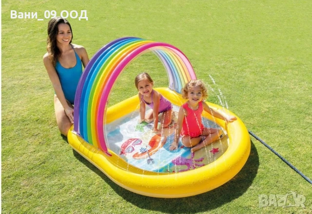 Детски басейн със сенник и пръскалка, снимка 2 - Басейни и аксесоари - 50561908
