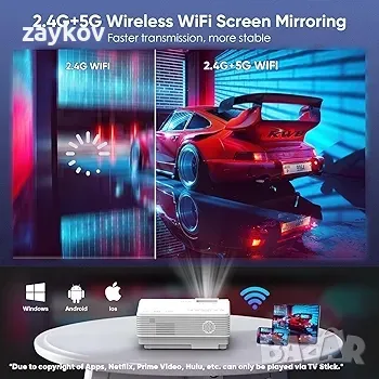 Мини проектор, 5G WiFi Bluetooth проектор Full HD 1080P, малък проектор, снимка 4 - Друга електроника - 47333672