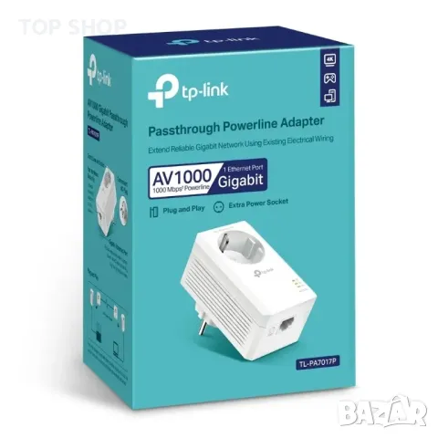 TP-Link TL-PA7017P PowerLine мрежов адаптер 1000 Мбит, снимка 5 - Мрежови адаптери - 48794543