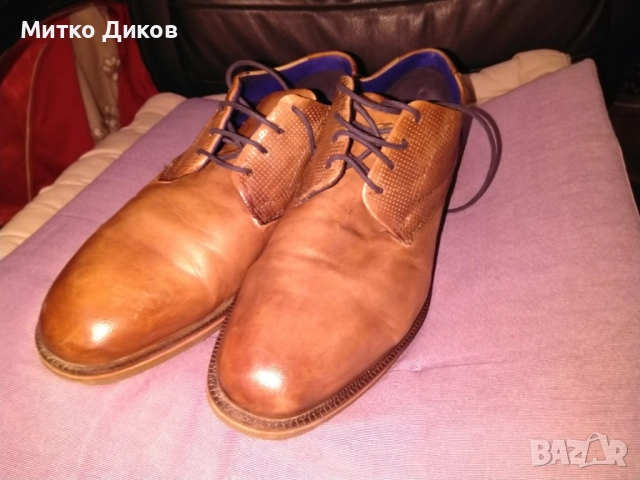 	Бугатти Bugatti маркови обувки подметка вибрам естествена кожа размер №43 стелка 28см, снимка 2 - Официални обувки - 52835279