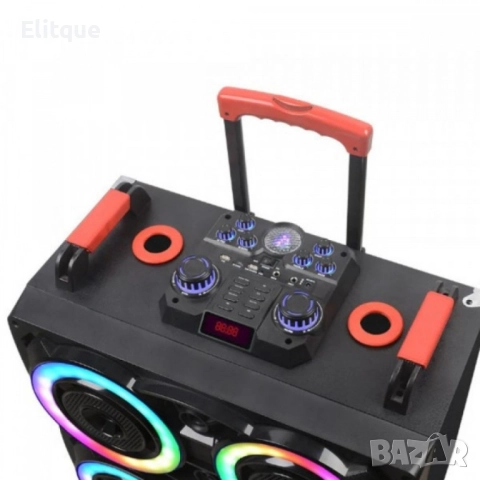 Безжична светеща караоке тонколона 4x8 инча NDR-8888, снимка 4 - Друга електроника - 52862469