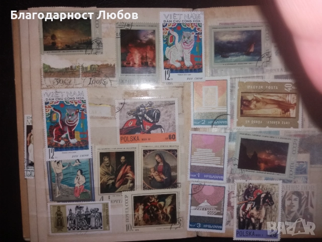 Античен класьор с няколко колекции стари марки, снимка 11 - Филателия - 52427543