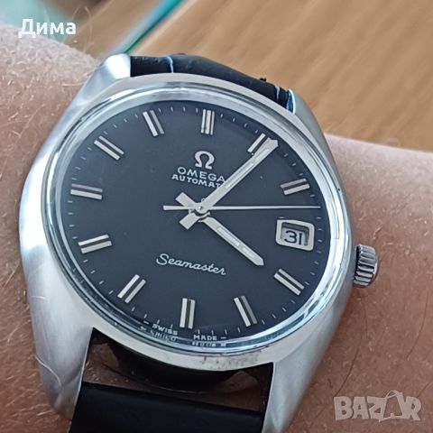 Omega Seamaster Автоматичен, Черен циферблат, 36 мм, Дата, 24 Камъка, снимка 3 - Мъжки - 46692811