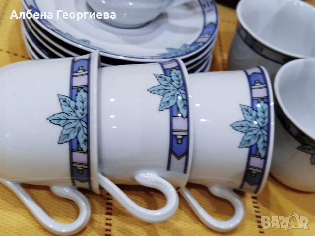 Баварски комплект за дълго кафе  SCHIRNODING BAVARIA ☕☕☘️☕☕☕, снимка 11 - Сервизи - 53070000