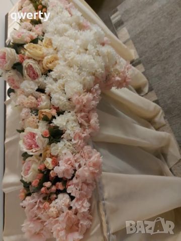  Букет за  маса с покривка, украса за сватба, снимка 4 - Изкуствени цветя - 40197575