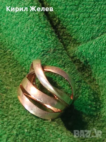 СТАР ШИКОЗЕН СРЕБЪРЕН ПРЪСТЕН СРЕБРО 925 АЖУРНА ХУДОЖЕСТВЕНА РЪЧНА БИЖУТЕРСКА ИЗРАБОТКА 30430, снимка 2 - Пръстени - 49885925