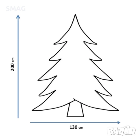 Коледна елха с шишарки зелена с 962 клона - 2.00м_8450871, снимка 2 - Други - 52329893
