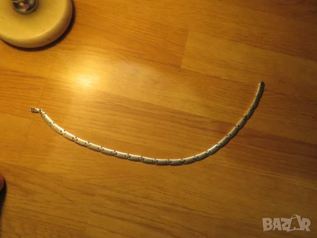 Солиден плътен сребърен синджир ланец дълж.40 см. - сравнително къс за слаби натури сребро, снимка 4 - Колиета, медальони, синджири - 50026537