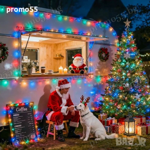 Светлинен Коледен Гирлянд 50м. с 250 многоцветни светодиода RGB, снимка 5 - Други - 52596083