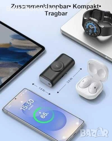 Мини power bank 5000mAh 3-в-1 за Android и iPhone с USB-C, снимка 10 - Външни батерии - 53628708